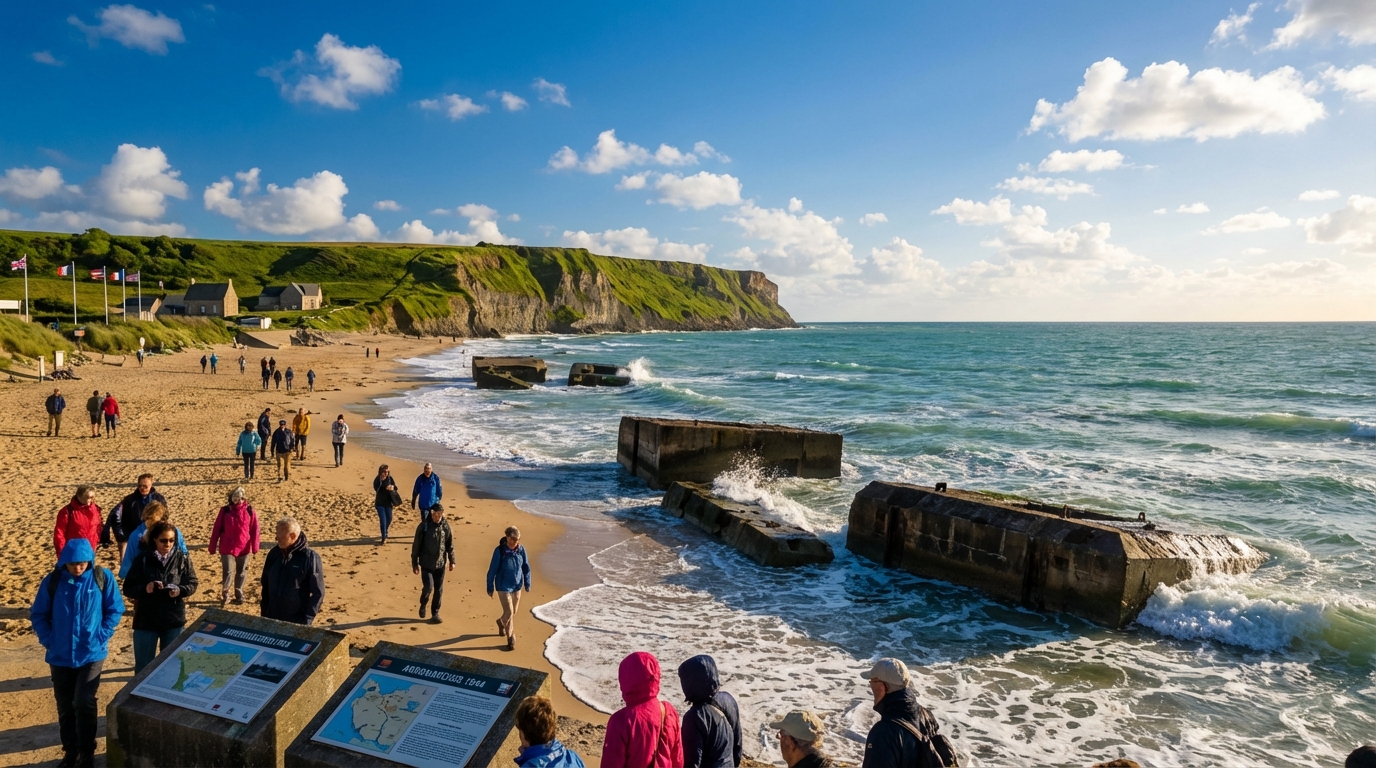 plongez dans l'histoire fascinante d'arromanches et explorez ses sites incontournables, véritables témoins du débarquement en normandie.