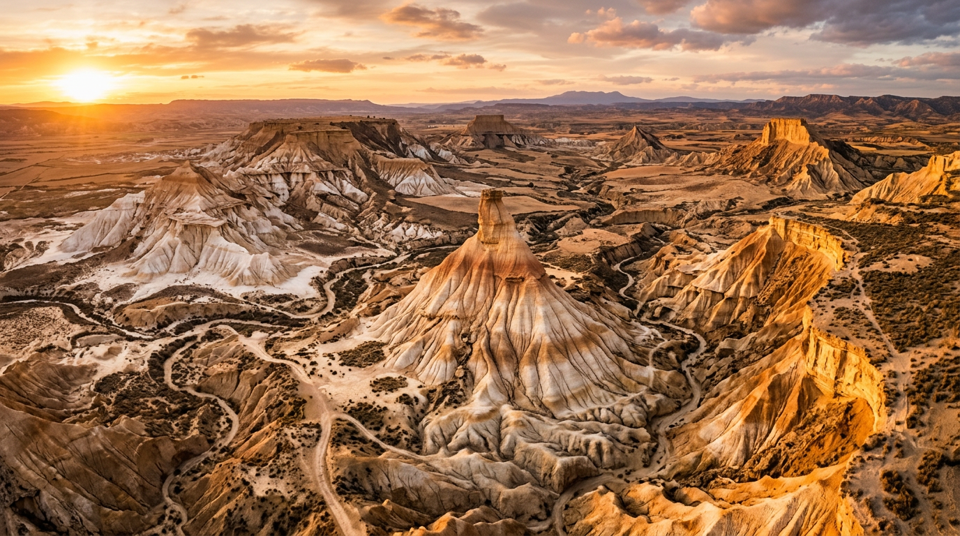 explorez les paysages uniques des bardenas reales, un désert semi-aride spectaculaire offrant des formations géologiques étonnantes et une nature préservée à couper le souffle.