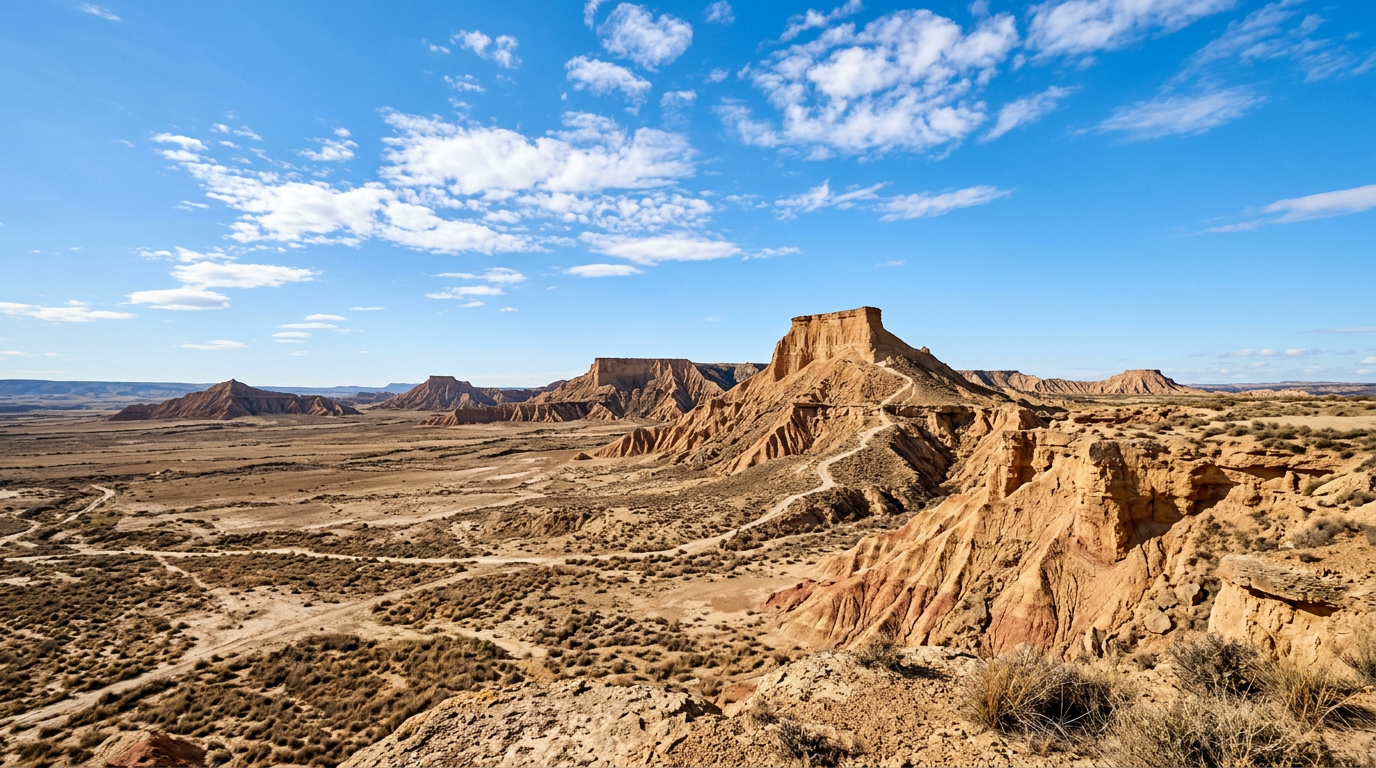 explorez les paysages uniques des bardenas reales, un désert semi-aride offrant des formations rocheuses spectaculaires et une nature préservée à couper le souffle.