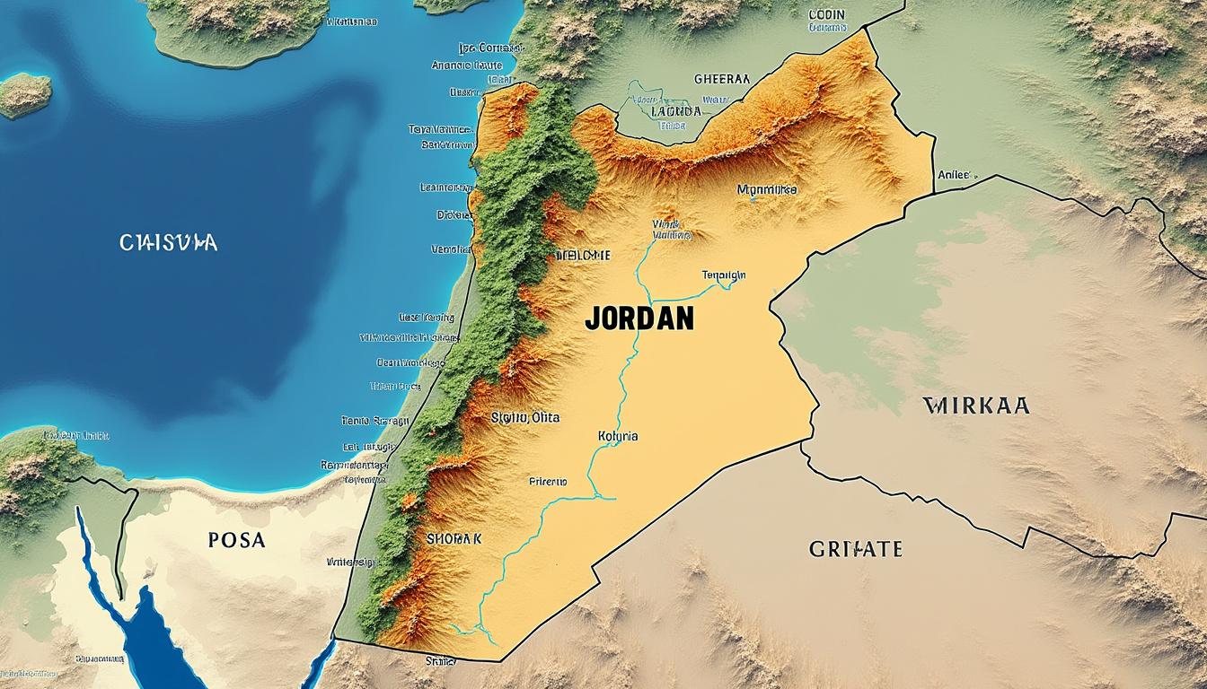 explorez la jordanie en détail grâce à notre carte complète, idéale pour planifier votre voyage et découvrir les principaux sites touristiques et paysages du pays.
