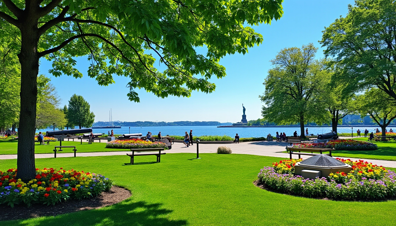 découvrez battery park, un véritable havre de nature et d'histoire au cœur de new york, offrant des espaces verts, des vues imprenables sur la statue de la liberté et un patrimoine riche à explorer.
